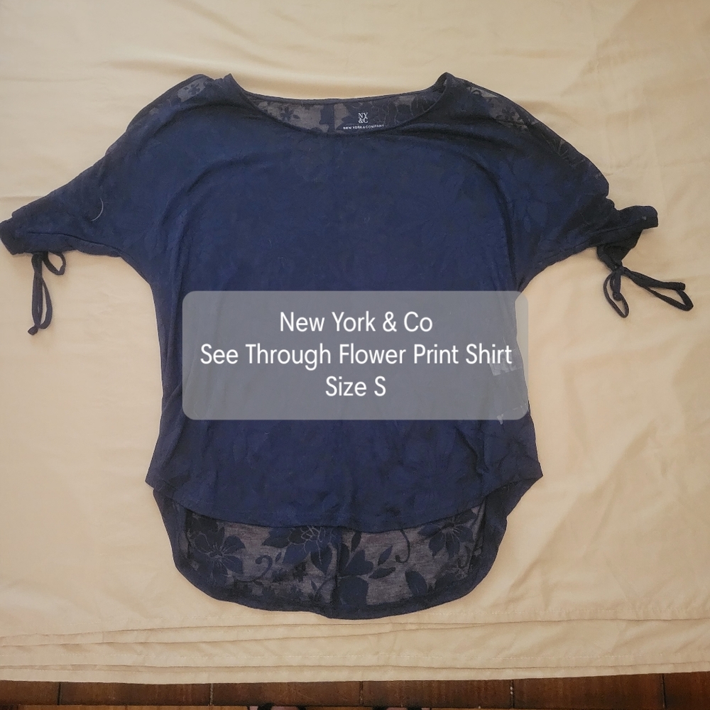 NY&CO See Through Flower Print Top